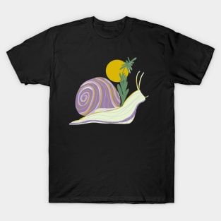 Snail and the sun - lilac and green T-Shirt